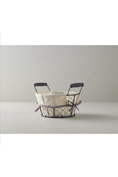 English Home Aluna Metal Bread Basket 20 Cm Beige