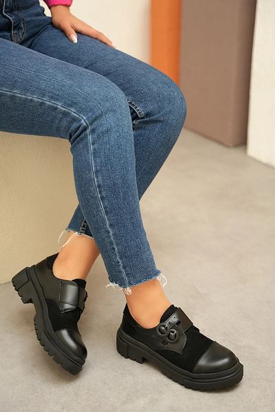 LAMİNTA Mocasin mocasin cu cataramă neagră pentru femei
