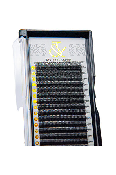 T&Y EYELASH İpek Kirpik , W 6P CC Kıvrım , 0.07 Kalınlık , 11 mm , T&Y , 16 Sıra