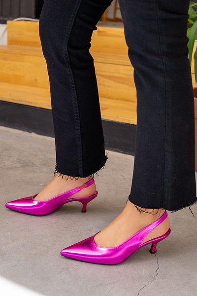 LAMİNTA Pantofi cu toc pentru femei, fucsia, lucios, lucios