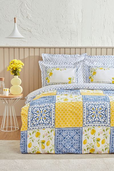 Karaca Home Set cuvertură dublă Addie 100% bumbac galben PP