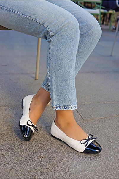 LAMİNTA Γυναικείες μπαλαρίνες Teresa White Tulle Bow με λεπτομέρειες