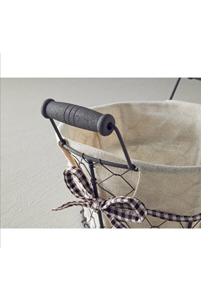 English Home Aluna Metal Bread Basket 20 Cm Beige