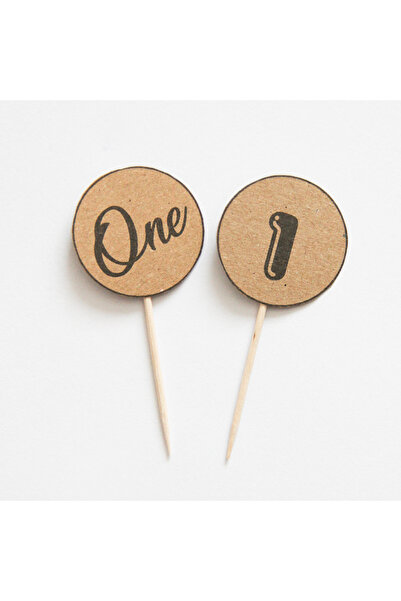 parti pera One Yazılı Pasta Kürdan Süsü 15'li Paket