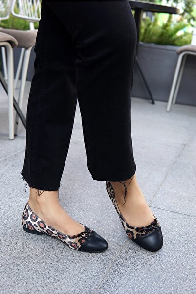 LAMİNTA Γυναικείες μπαλαρίνες Teresa Leopard με λεπτομέρεια φιόγκου