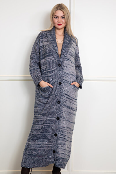 Serianno Renk Geçişli Uzun Hırka