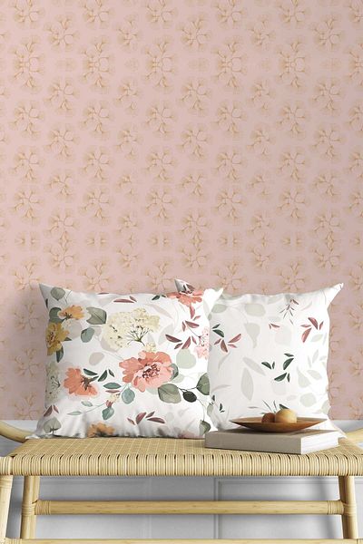 Fecra Flower Garden Patterned Throw Pillow Cover 43*43 2 Pieces