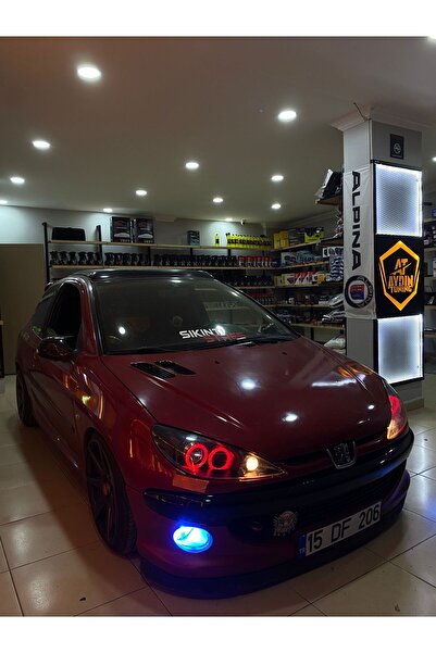 at aydın tuning PEUGEOT 206 UYUMLU FAR İÇİ 4 LÜ O TİP RGB ANGEL - 16 RENKLİ KUMANDALI