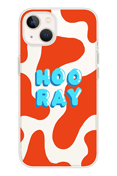 shoptocase Iphone 13 Şeffaf Hooray Desenli Telefon Kılıfı