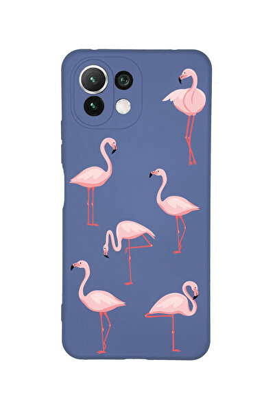 Merwish Xiaomi Mi 11 Lite Uyumlu Flamingo Desenli İçi Kadife Lansman Silikon ...