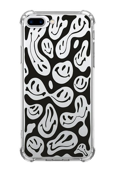 shoptocase حافظة Olex متوافقة مع هاتف Iphone 8 Plus وشفافة ممتصة للصدمات ونمط وجوه مبتسمة