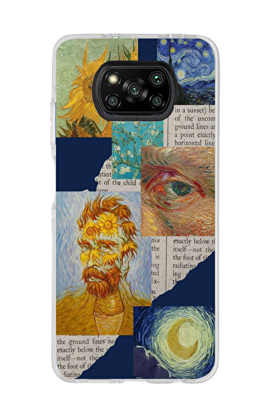 Magic Ring Poco X3 Pro Uyumlu Vincent van Gogh Kolaj Desenli Şeffaf Telefon K...