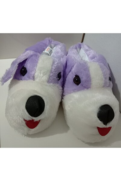 AkınalBella Sevimli Köpek Figürlü Peluşlu Ev Terliği Panduf