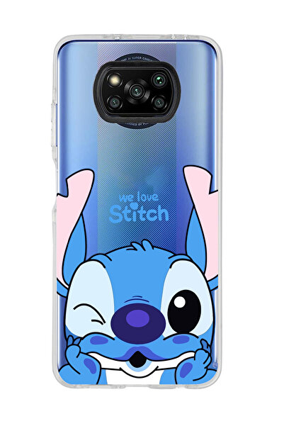 Magic Ring Poco X3 Pro Uyumlu We Love Stitch Desenli Şeffaf Telefon Kılıfı