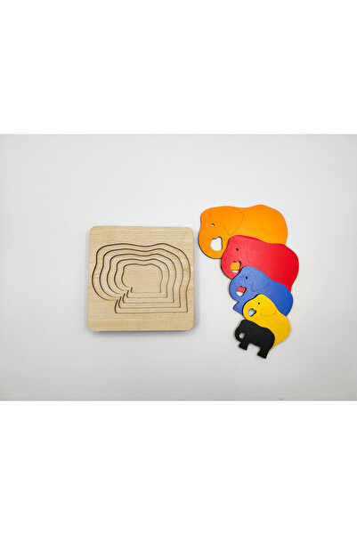 İCONS لغز الطبقات مونتيسوري، التوصيل والإزالة، لغز تعليمي (الفيل)