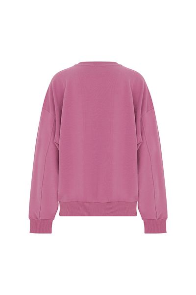 Eazy Co Hanorac subțire Eazy Basic Oversize, unisex, Dusty Rose, cu decolteu rotund