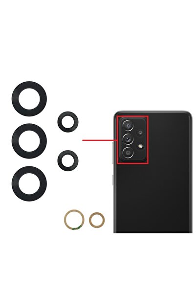 Fodos Samsung Galaxy A72 Rear Camera Glass Lens with Adhesive Outer Glass Sm-...