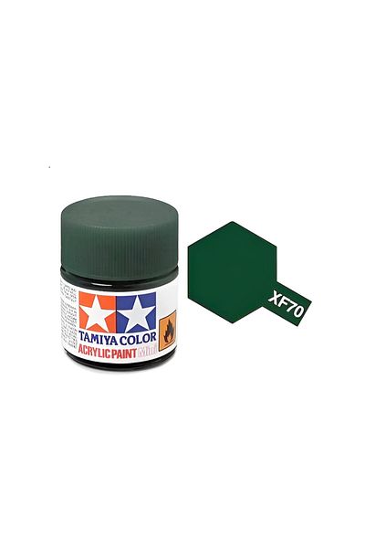 TAMIYA Xf-70 Dark Green 2 Matte Acrylic Paint (10 Ml. ), Hobby Painting Material