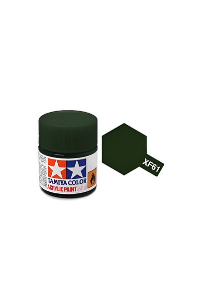 TAMIYA Xf-61 Dark Green Matte Acrylic Paint (10 Ml. ), Hobby Painting Material