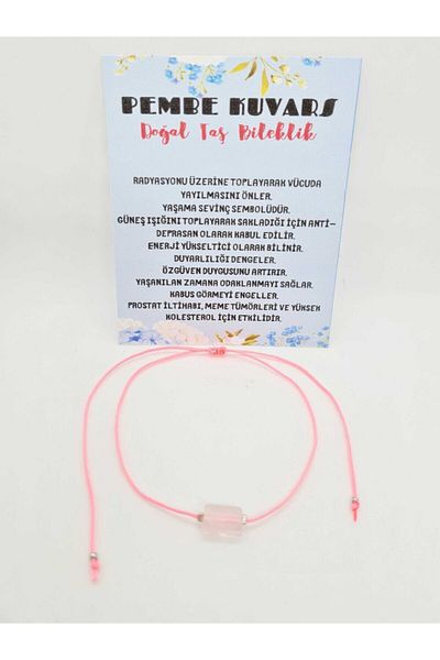 Doğal Taş Dünyası Pink Quartz Natural Stone Bracelet Aaa Quality