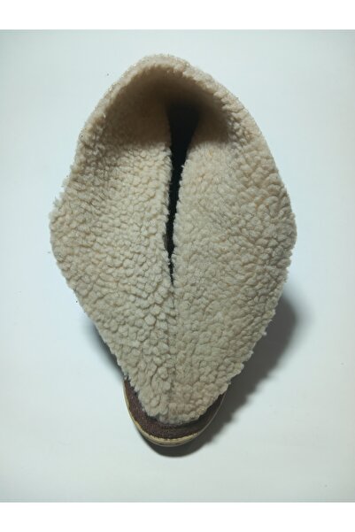 KAPAR Ръчно изработени пантофки с подплатени токове от естествена кожа в цвят кафе, ботуши