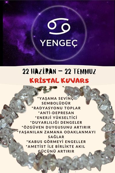 Doğal Taş Dünyası سوار من حجر الكوارتز الكريستالي المعتمد من حجر برج السرطان