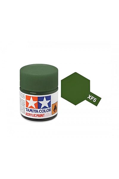 TAMIYA Xf-5 Flat Green Matte Acrylic Paint (10 Ml. ), Hobby Painting Material