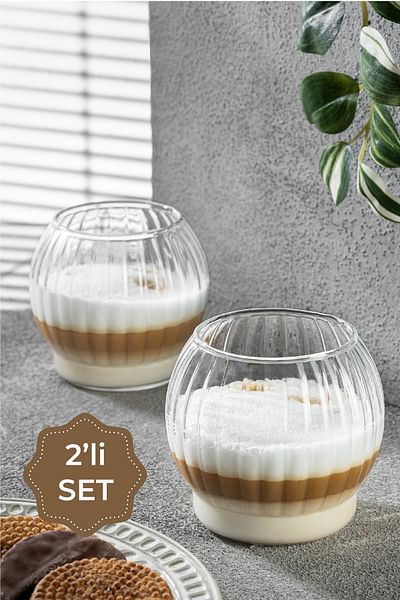 Vienev Set of 2 Globe Coffee and Juice Glasses - Cocktail Set 1111