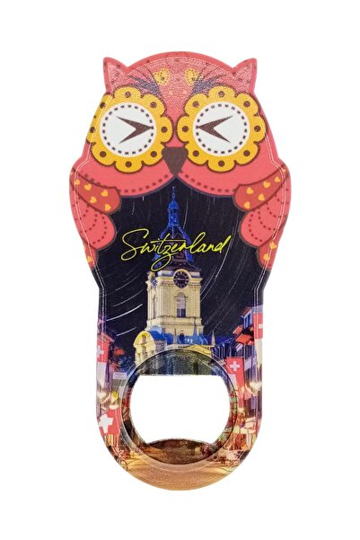 Dünyadan Hediyeler İsviçre Temalı Baykuş Magnet Kapak Açacak