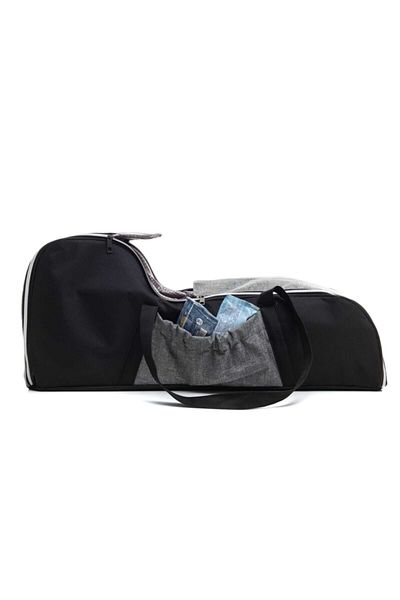 USF Mother Baby Care Bag Carrycot Baby Carrier Stroller Set of Two Striped Grey-black