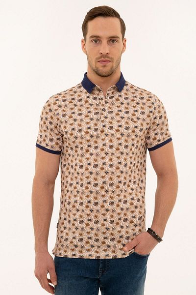Pierre Cardin Καφέ μπλουζάκι Polo Slim Fit με λαιμόκοψη