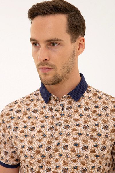 Pierre Cardin Καφέ μπλουζάκι Polo Slim Fit με λαιμόκοψη