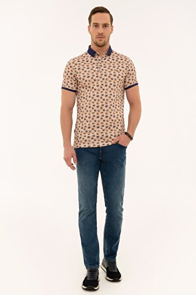 Pierre Cardin Καφέ μπλουζάκι Polo Slim Fit με λαιμόκοψη