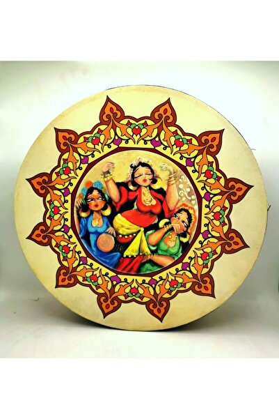 BAKSEPETE Baskılı Bendir Hakiki Deri