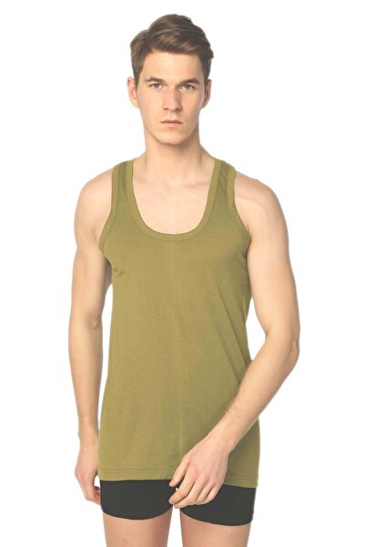 NACAR STORE Men's Khaki Cotton Undershirt 4-Pack