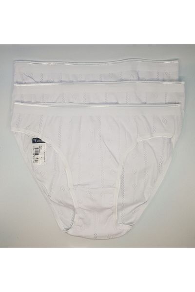 Tutku Women's Jacquard White Bikini Panties 6-pack