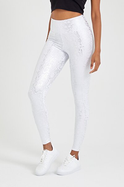 MRS.MODA Colanți de damă din piele imprimată cu model