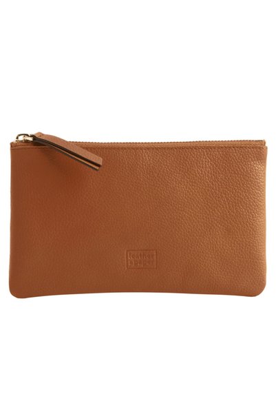 Leather Paper حقيبة مستطيلة من الجلد البني
