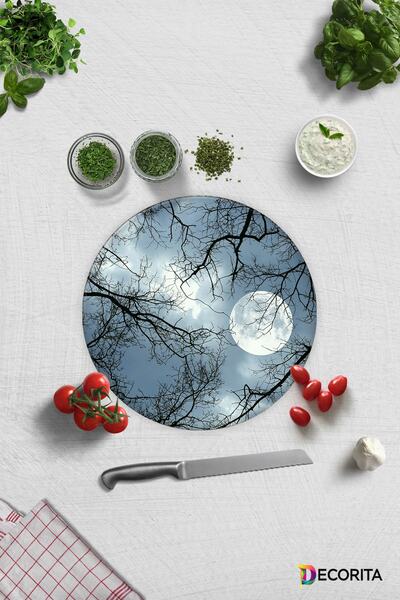 Decorita نمط الليل |   لوح تقطيع الزجاج - لوح تقطيع الزجاج |   قطر 32 سم