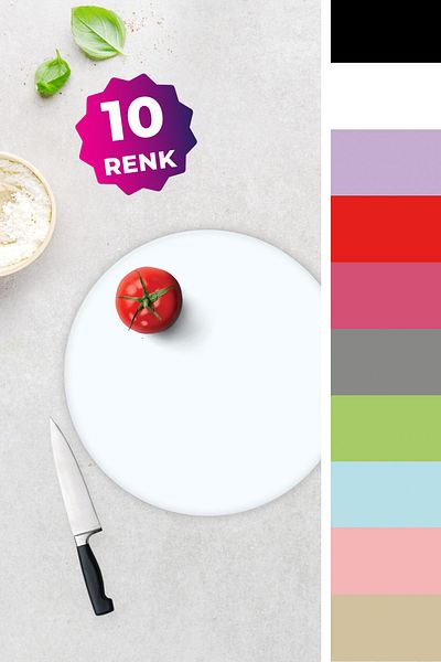 Decorita Solid Color - White |   Glass Cutting Board - Glass Cutting Board |   Diameter 32cm