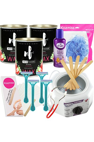 Kozmiss Ağda Isıtıcı Makine New Favor 800 ml Pudralı Konserve Sir Ağda Seti 1...