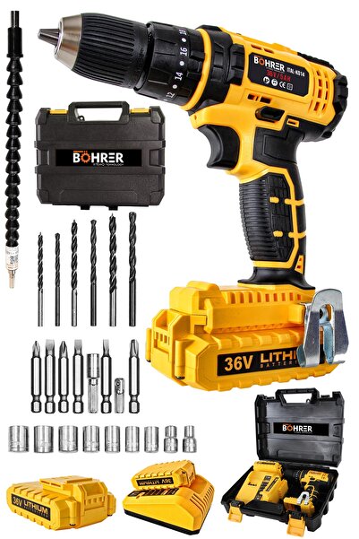 Genel Markalar Teknology 36 Volt 5 Ah Li-on Darbeli Şarjlı Matkap 24 Parça Uç...