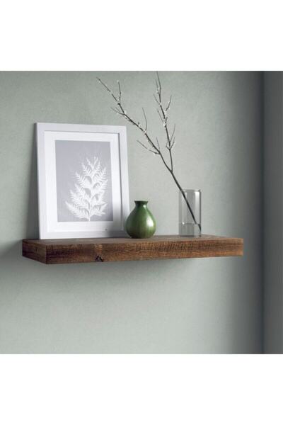 Bk Gift Ahşap Masif Dekoratif Tekli Uçan Raf Kitaplık Çiçeklik Aksesuar Rafı