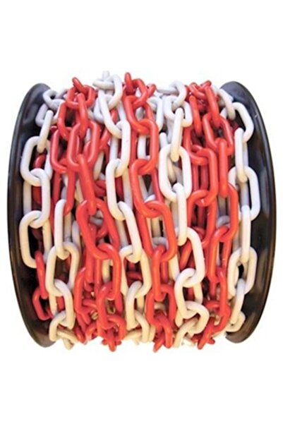 MFK Plastik Plastik Zincir 6mm Kırmızı Beyaz 10metre
