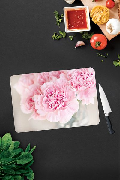 Decorita Pink Chrysanthemum |   Glass Cutting Board - Glass Cutting Board |   30cm X 40cm
