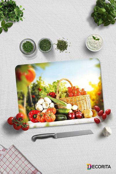 Decorita Vegetable Basket |   Glass Cutting Board - Glass Cutting Board |   30cm X 40cm