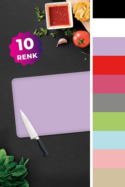 Decorita Solid Color - Lilac |   Glass Cutting Board - Glass Cutting Board |   30cm X 40cm