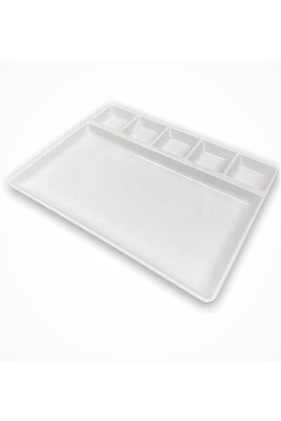 Evren Thermo Unbreakable Melamine White Compartmented Breakfast Plate Set 2 Pieces