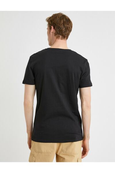 Koton Erkek Yazili Tisört Kisa Kollu Pamuklu Bisiklet Yaka