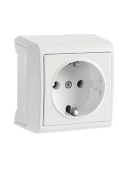 VİKO Vera Grounded Socket White Ç.K. Surface Mounted